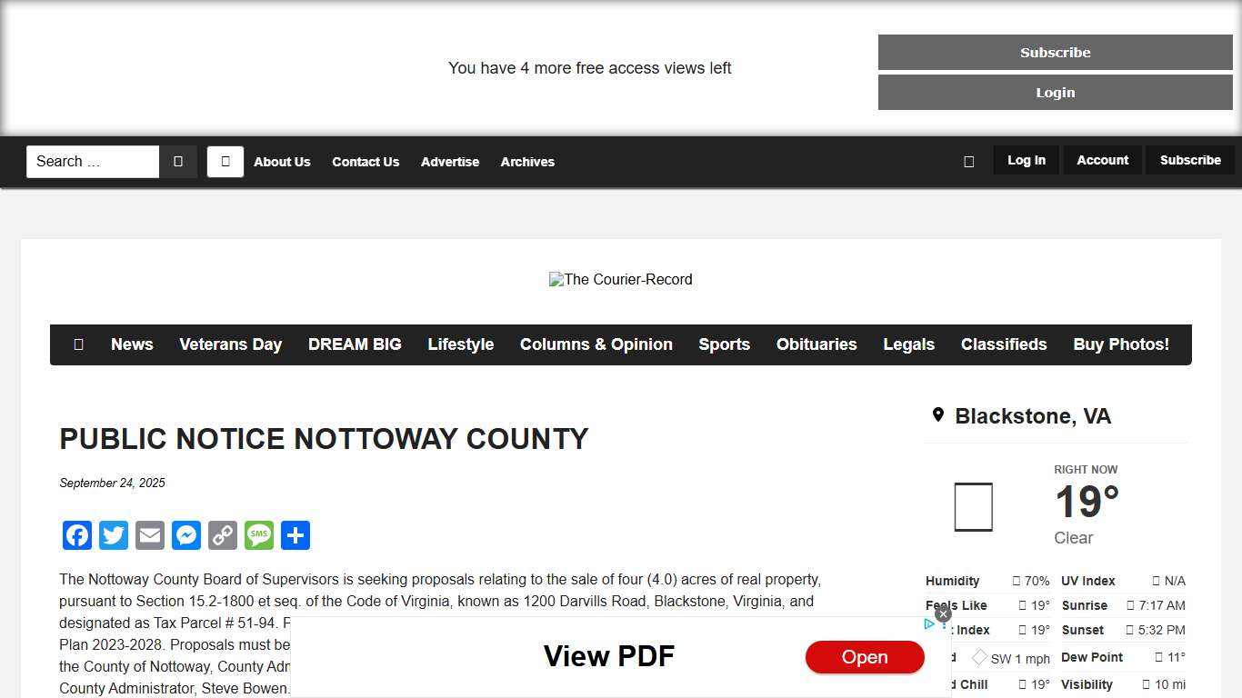 PUBLIC NOTICE NOTTOWAY COUNTY - The Courier-Record