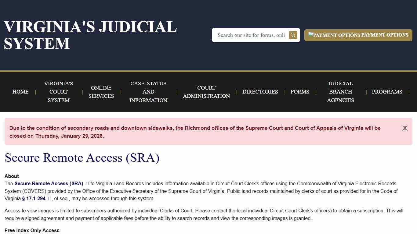Secure Remote Access (SRA) Virginia Court System